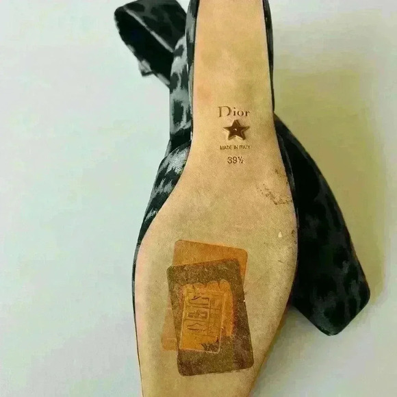 NEW! Christian Dior Mizza Slingback Snow Leopard Slingbacks - Picture 9 of 11